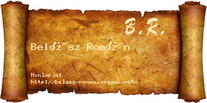 Belász Román névjegykártya
